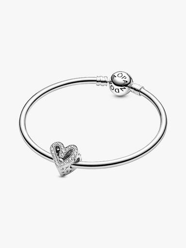 Funklende Frihåndshjerte Charm
