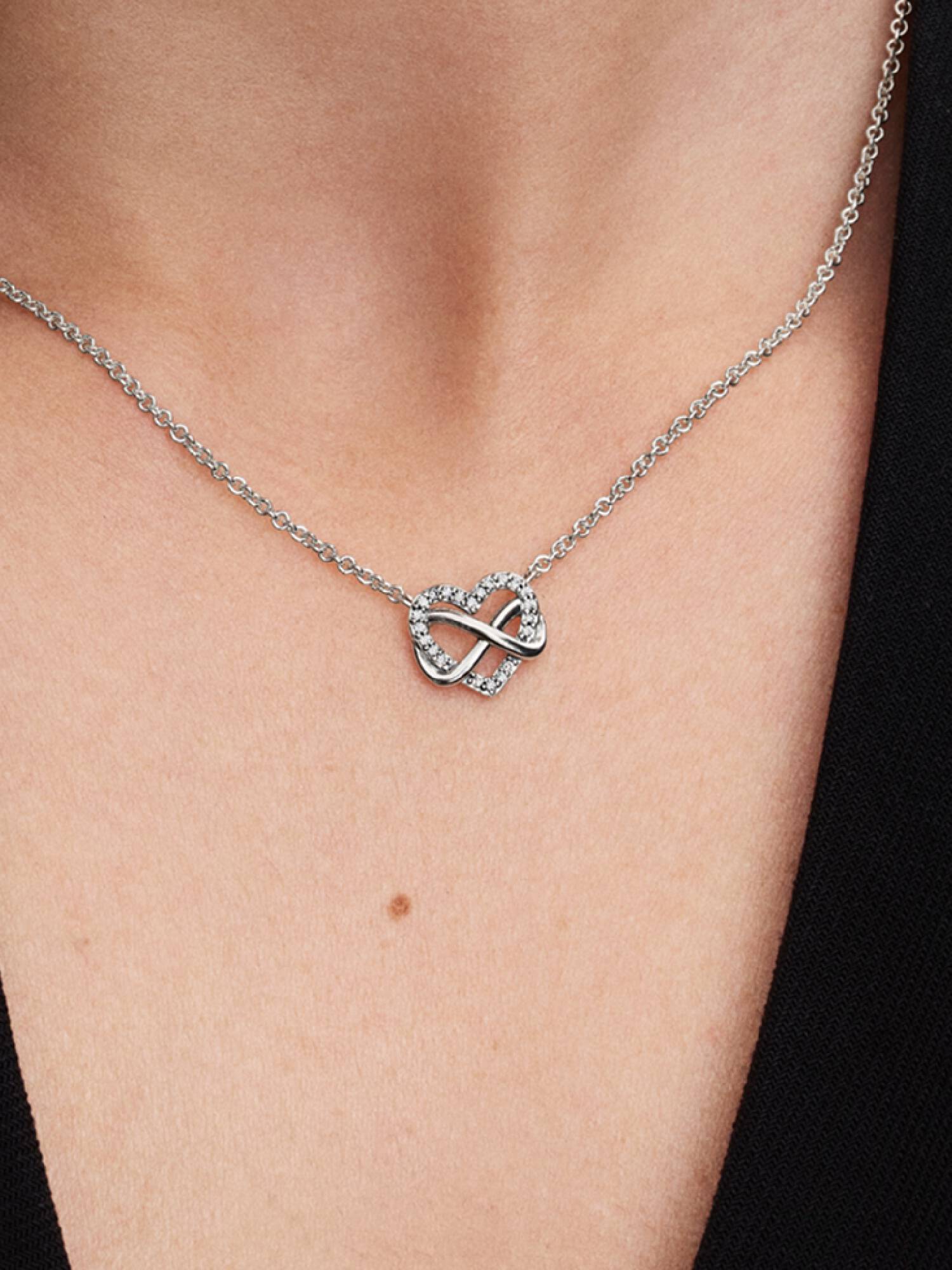 Funklende Evighedshjerte Collier-Halskæde