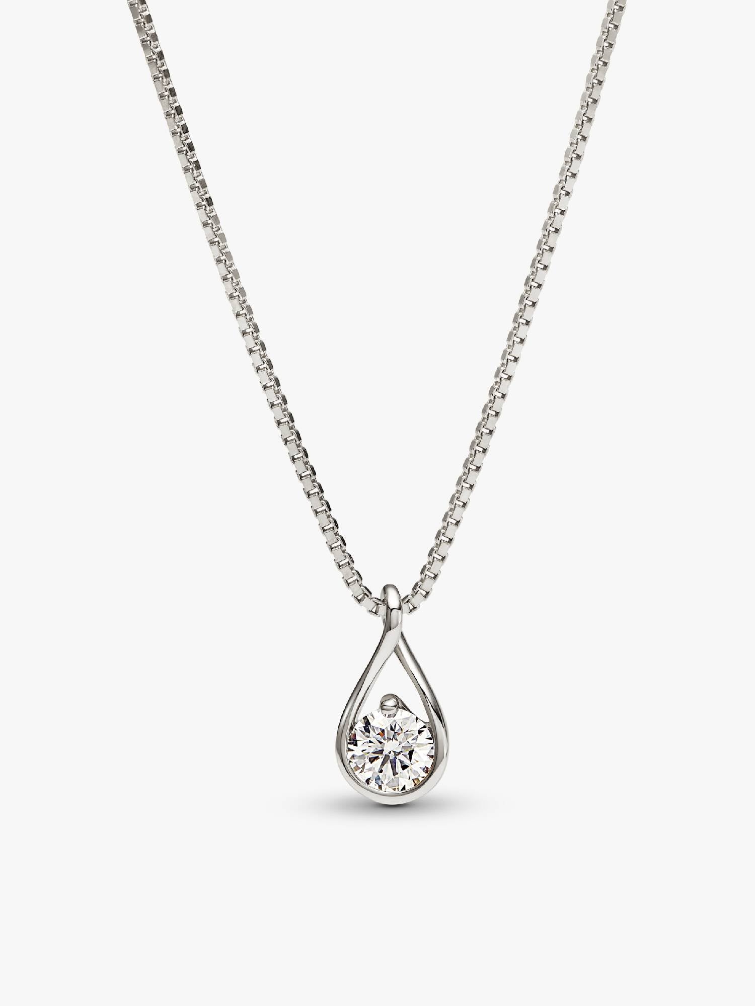 Pandora Infinite halskæde med vedhæng i 14 kt. hvidguld med laboratorieskabt diamant