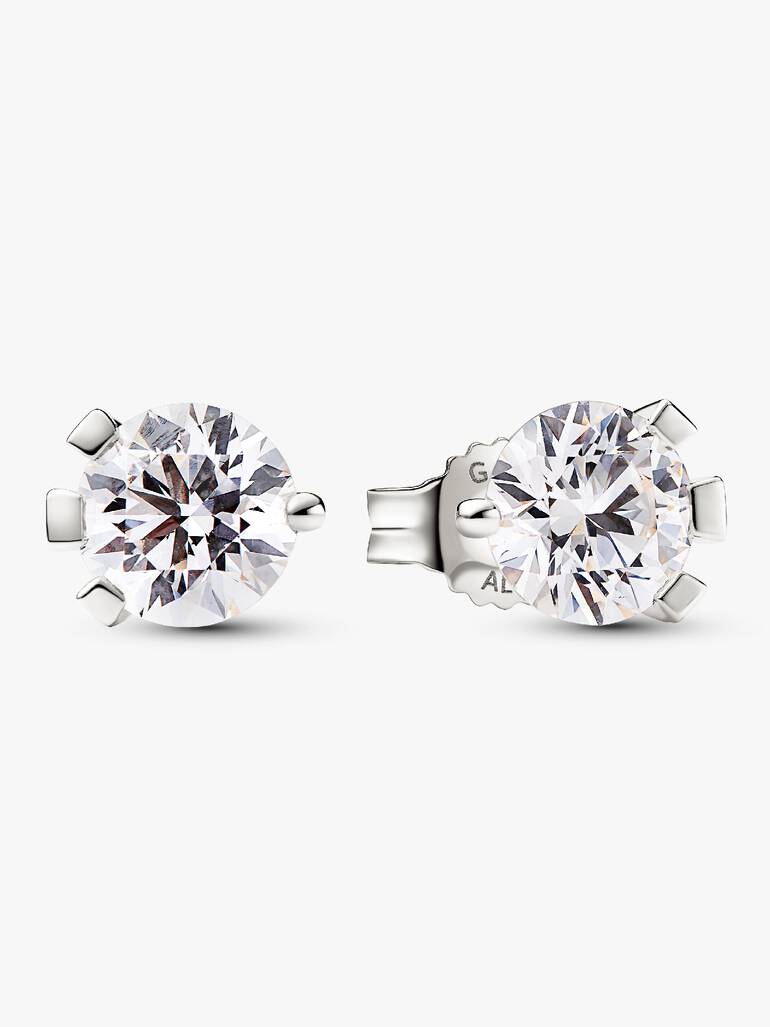 Pandora Nova øreringe i 14 kt. hvidguld med laboratorieskabt diamant