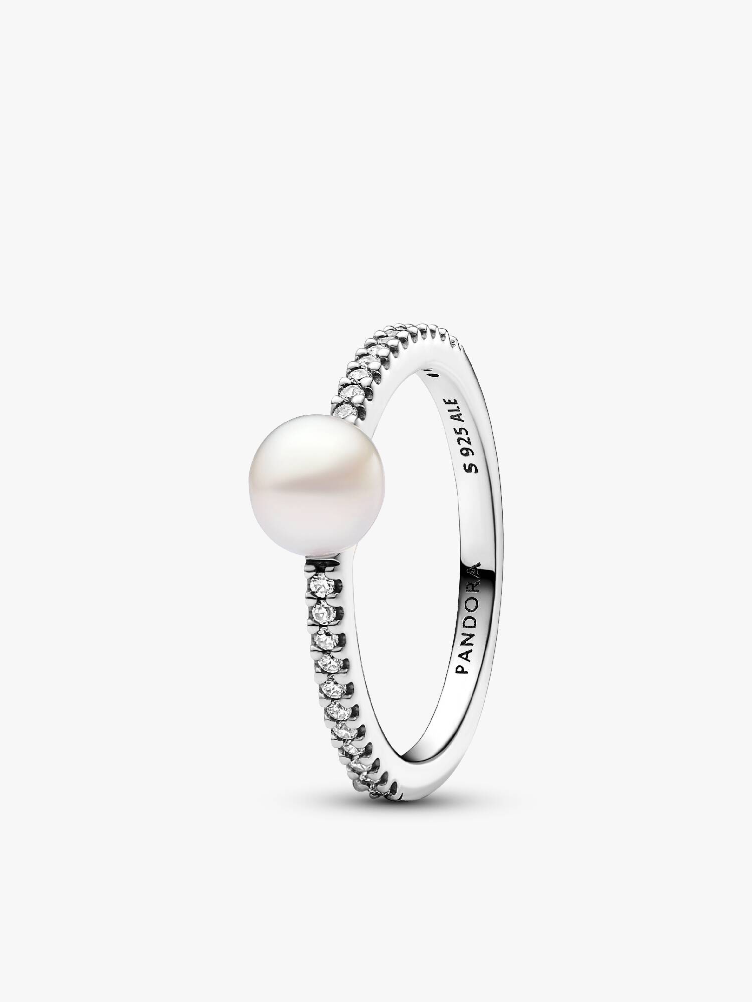 Behandlet Ferskvandskulturperle- og Pavé ring