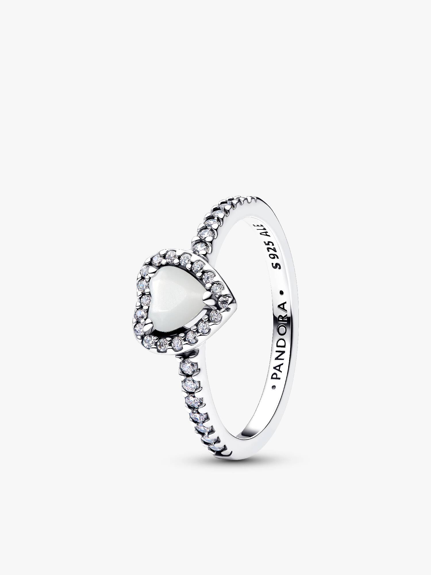 Fremhævet Hvid Hjerte Ring