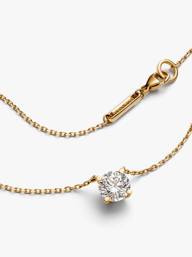Pandora Era halskæde i 14 kt. guld med vedhæng med laboratorieskabt diamant