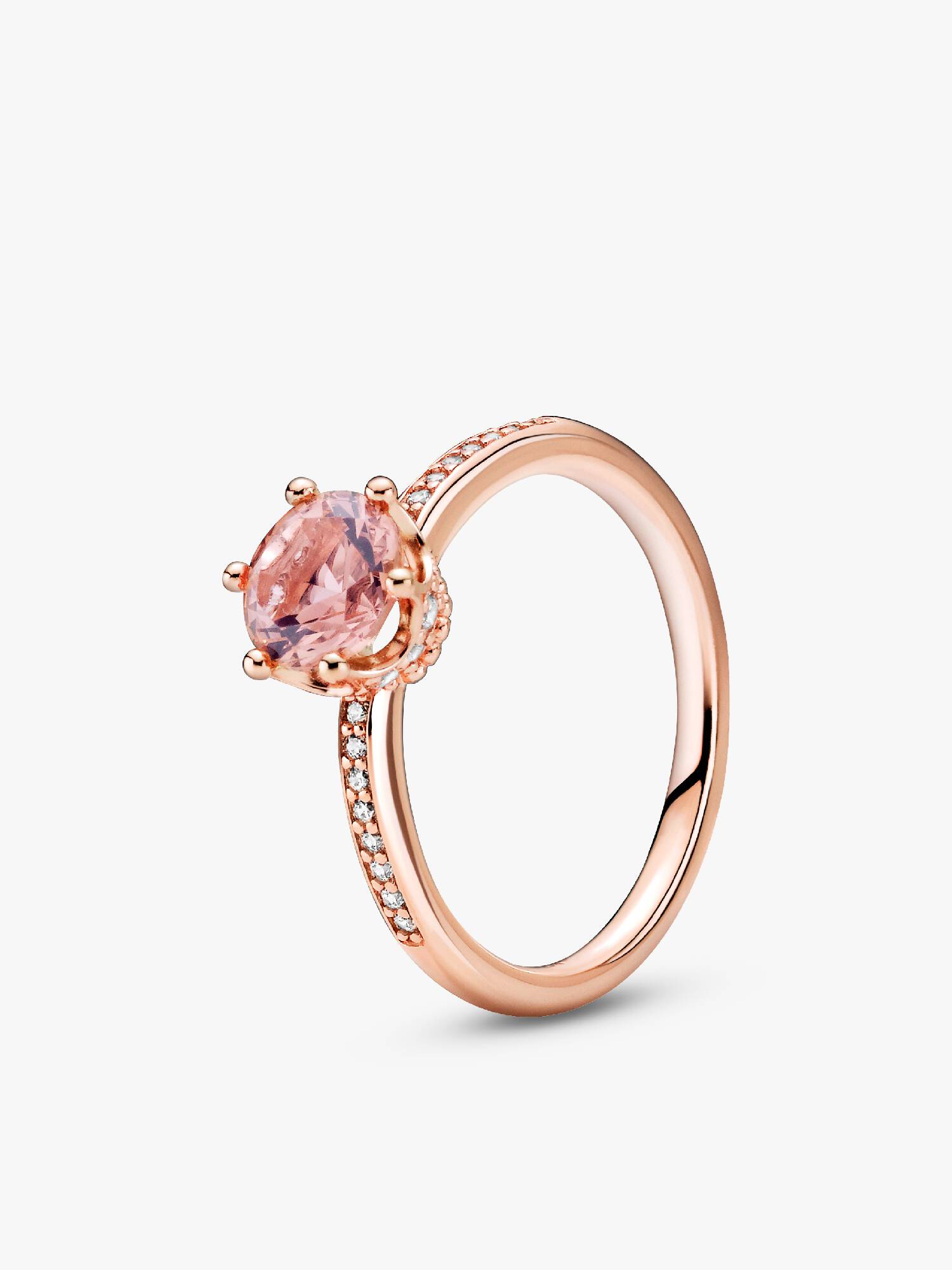 Rosa Funklende Krone Solitairering