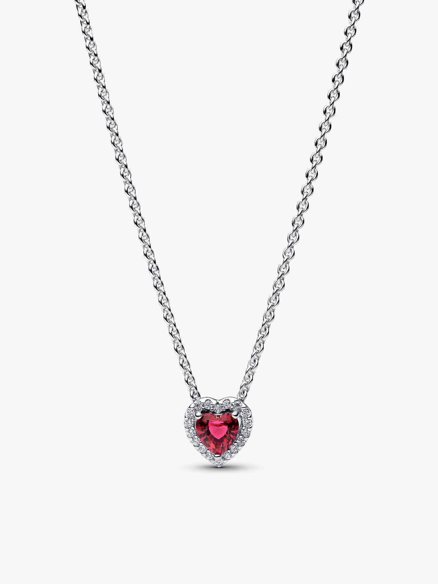 Fremhævet Rødt Hjerte Collier Halskæde