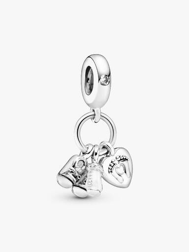 Sutteflaske & Babysko Charm med vedhæng