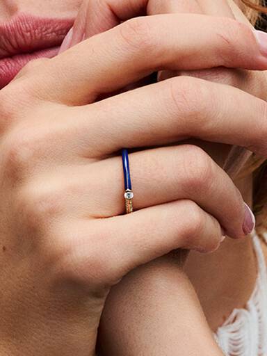Pandora ME Pavé og Blå Dobbeltring
