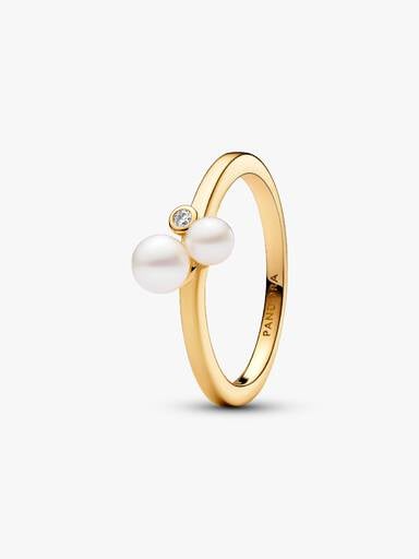 Duo Ring med Behandlede Ferskvandskulturperler