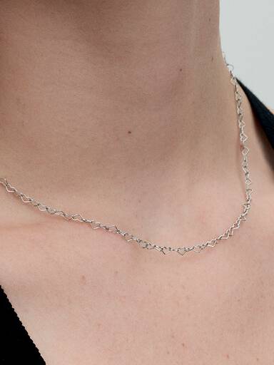 Forbundne hjerter collier halskæde