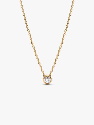 Pandora Era bezel halskæde i 14 kt. guld med vedhæng med laboratorieskabt diamant