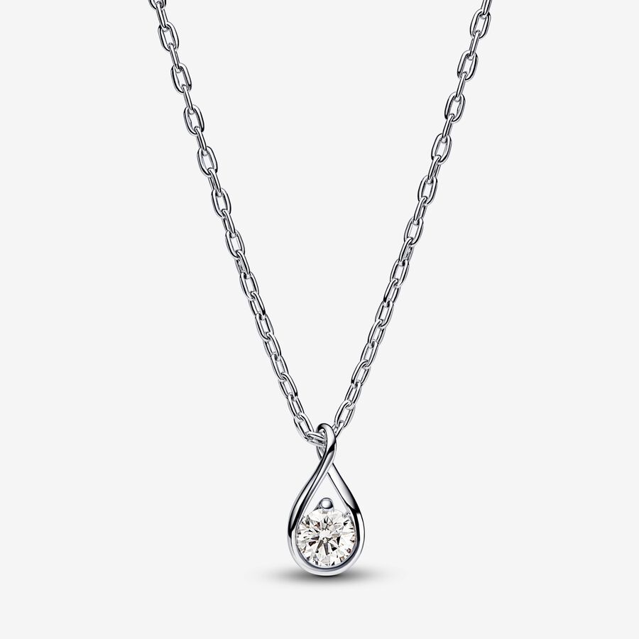 Pandora Infinite halskæde med vedhæng i sterlingsølv med laboratoriedyrket diamant image number 0