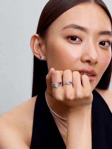 Halo Hjerter Ring