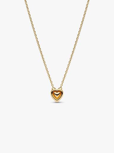 Indgraverbart Hjerte Halo Collier-Halskæde