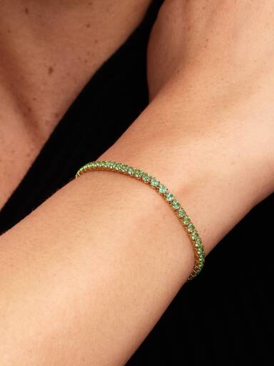 Funklende Grønt Tennisarmbånd