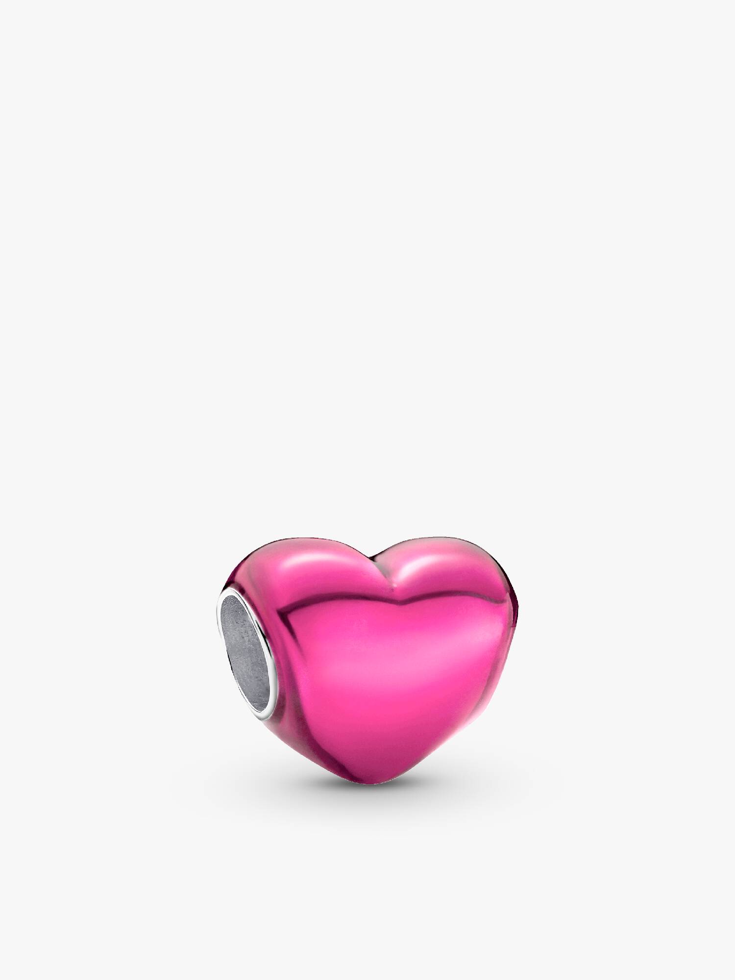 Metallisk Pink Hjerte Charm