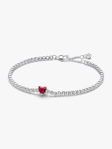 Rødt Funklende Hjerte Tennisarmbånd
