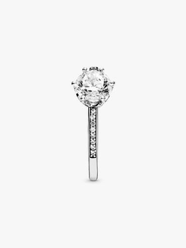 Klar Funklende Crown Solitairering