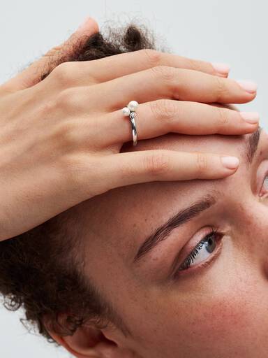Duo Ring med Behandlede Ferskvandskulturperler