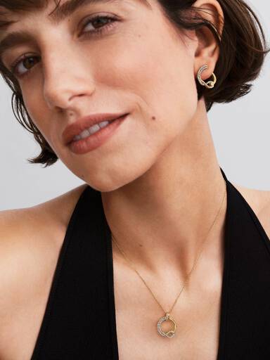 Pandora Infinite Pavé Åben Cirkel Ørestikker med laboratorieskabt diamant