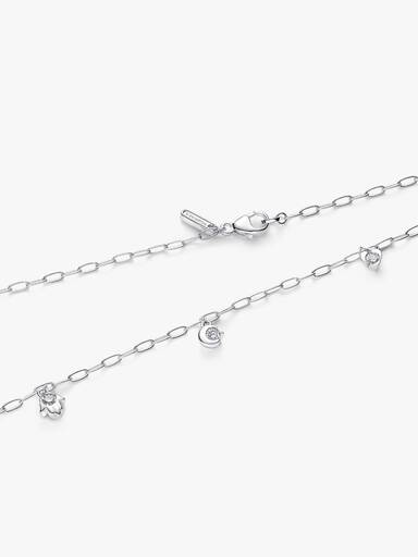 Pandora Talisman papirklipskæde i sterlingsølv med symbolske vedhæng med laboratorieskabte diamanter