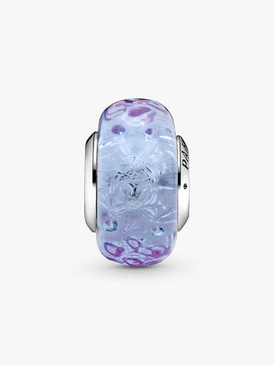 Bølget Lavendelblåt Muranoglas Charm
