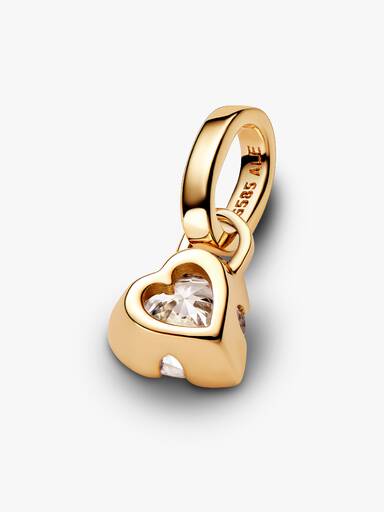 Pandora Talisman hjertevedhæng i 14 kt. guld med laboratorieskabt diamant