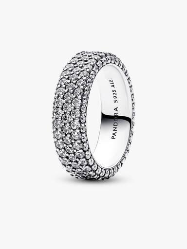 Pandora Timeless Ring med Tredobbelt Række Pavé