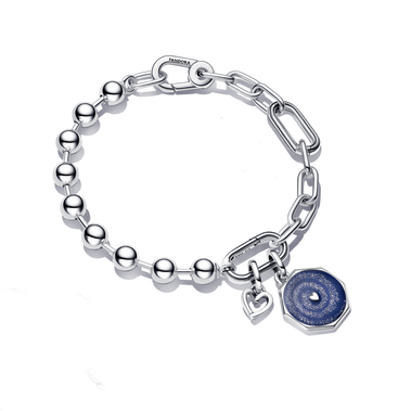 Pandora Me Feri Håndhjerte og Galaxy Charm Link Chain Armbånd