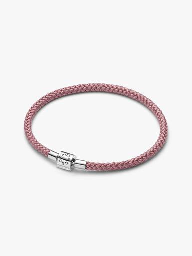 Skinnende Pink Armbånd med snor