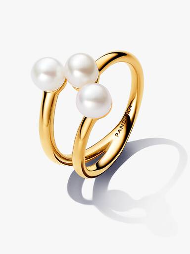 Åben Ring med Behandlet Ferskvandskulturperle