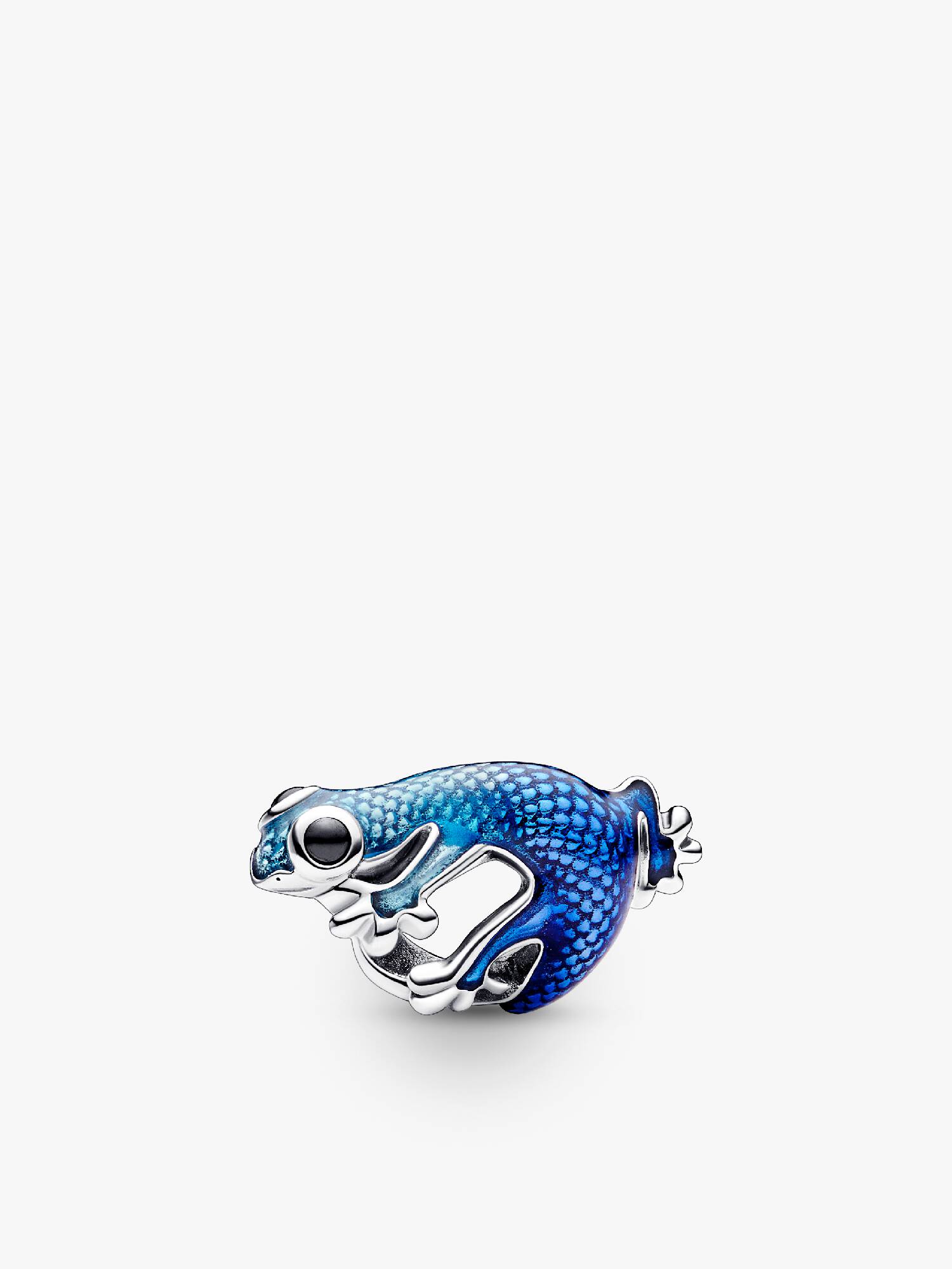 Metalblå Gekko charm