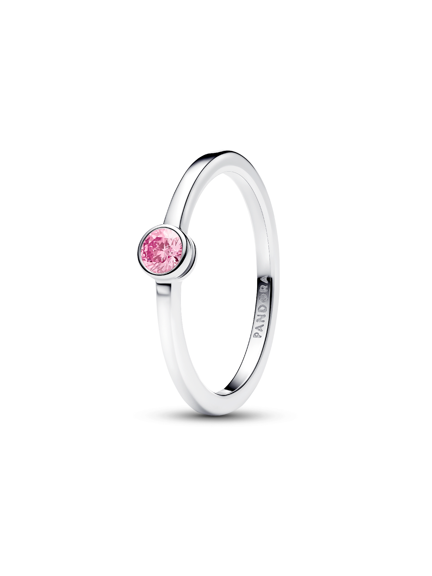 Pandora Era Bezel Ring i Sterlingsølv med Pink Laboratorieskabt Diamant