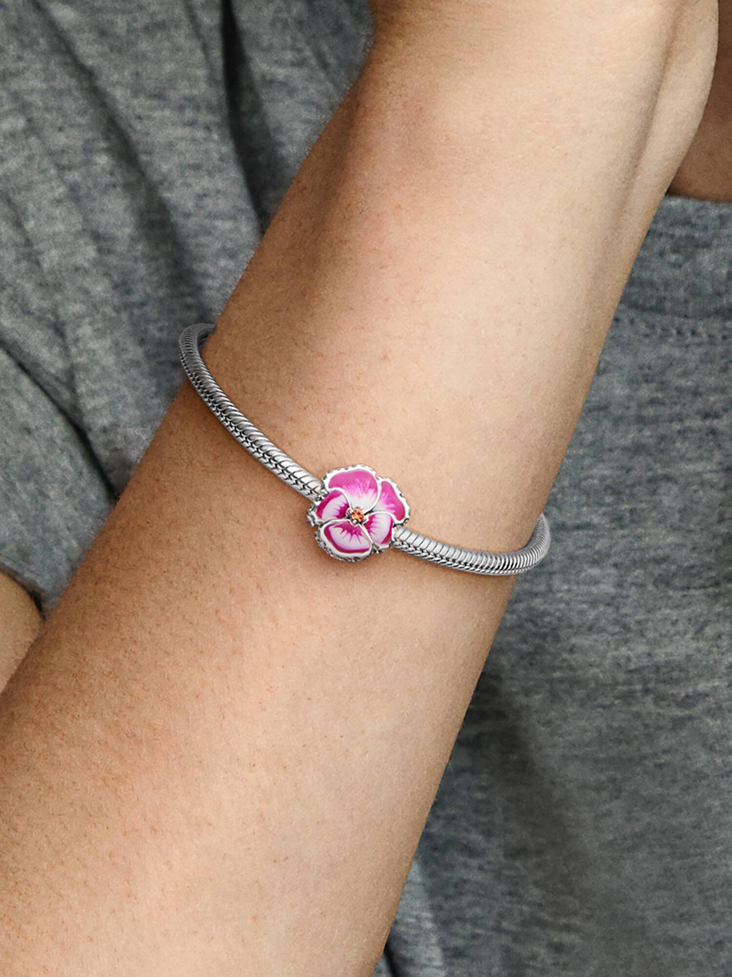 Pink Stedmoderblomst Charm