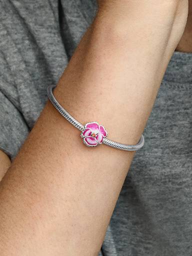 Pink Stedmoderblomst Charm