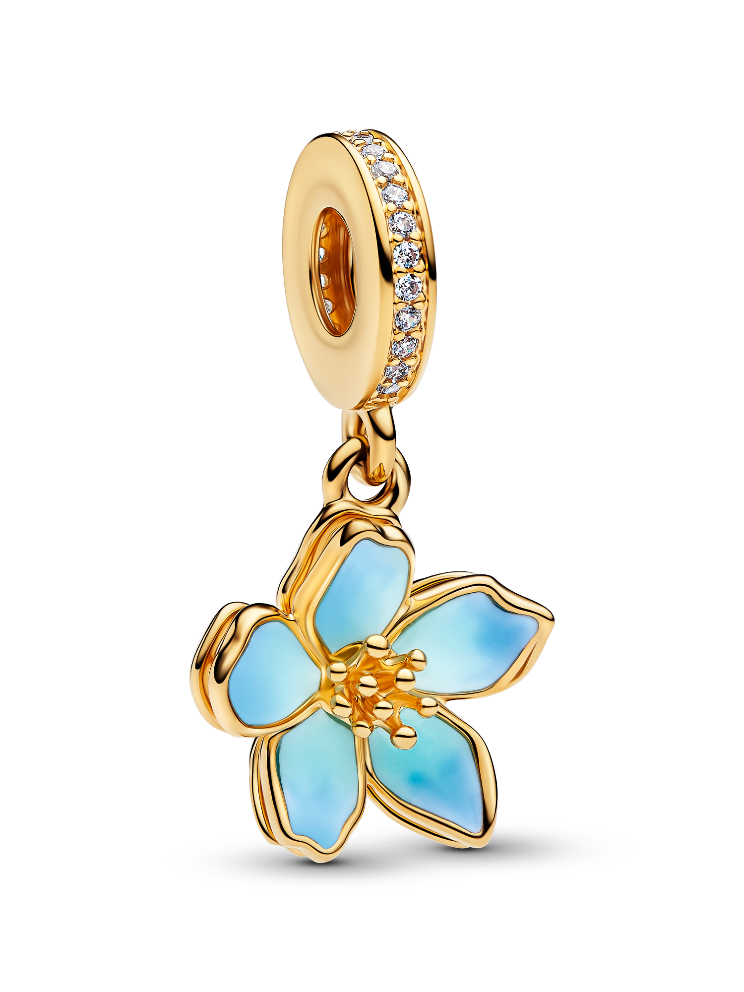 Blå Blomst Charm med vedhæng