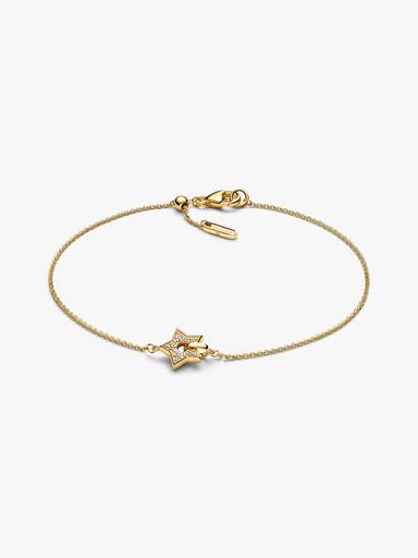 Pandora Talisman Stjerne Kædearmbånd 14 kt. Guld med Laboratorieskabt Diamant Pavé