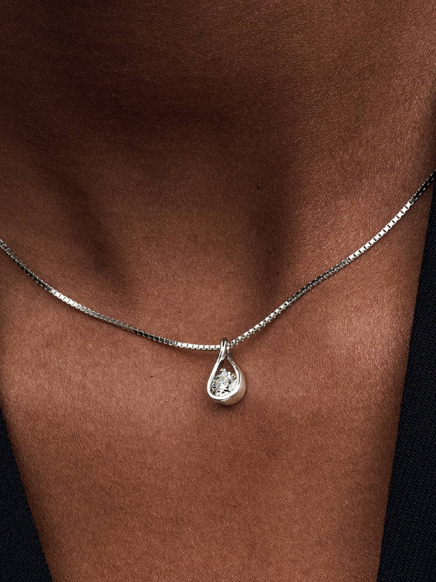 Pandora Infinite halskæde med vedhæng i 14 kt. hvidguld med laboratorieskabt diamant