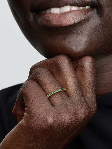 Funklende Grøn Halv Evighedsbånd Ring