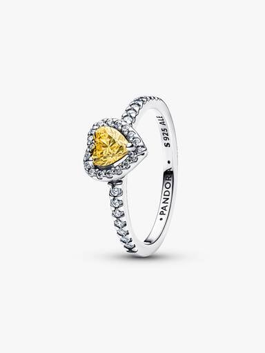 Funklende Forhøjet Hjerte Ring