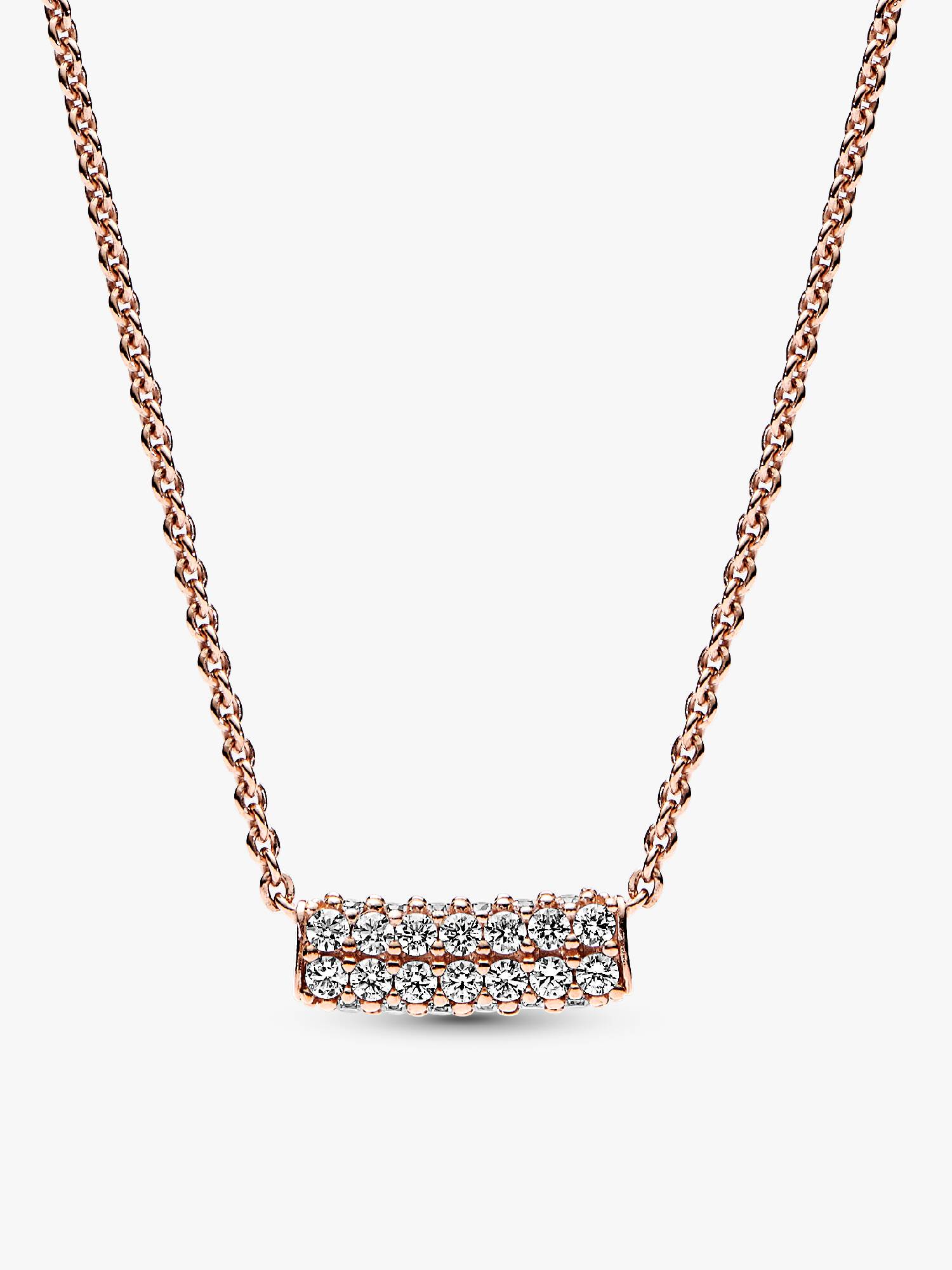 Pandora Timeless Pavé Dobbeltradet Bar Collier-halskæde