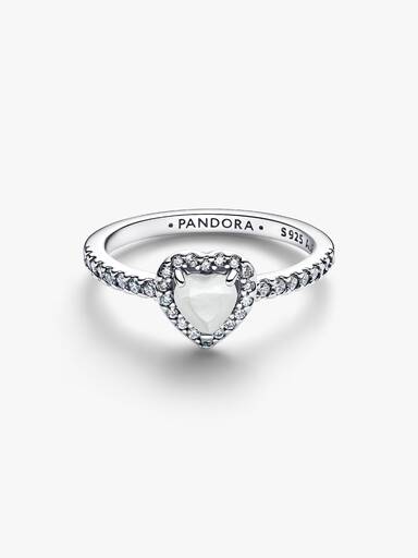 Fremhævet Hvid Hjerte Ring