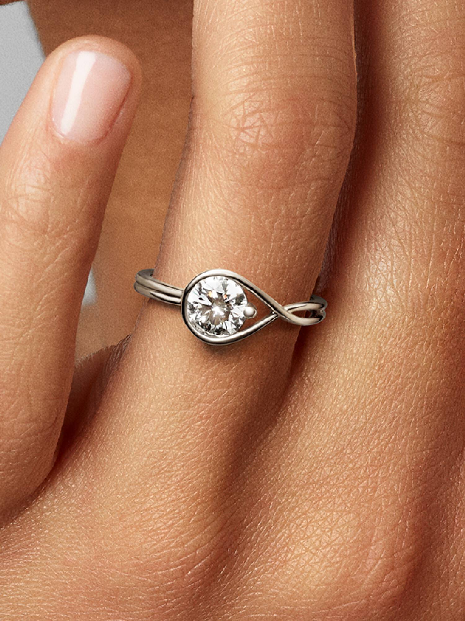 Pandora Infinite ring i 14 kt. hvidguld med laboratorieskabt diamant