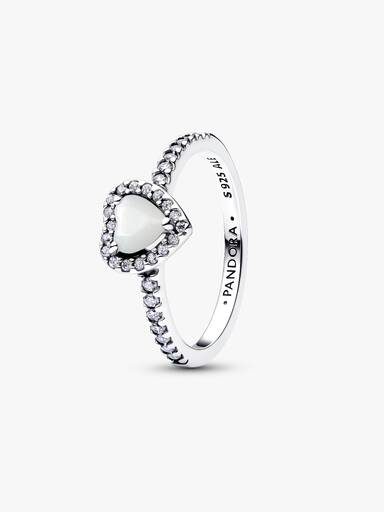 Fremhævet Hvid Hjerte Ring