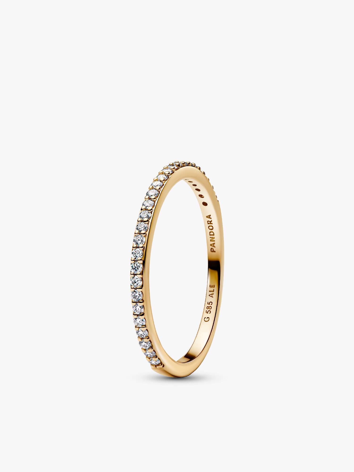 Pandora Era ring med halvt evighedspavébånd i 14 kt. guld med laboratorieskabte diamanter