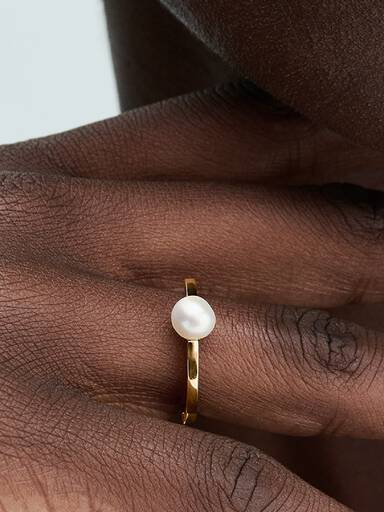 Ring med Behandlet Ferskvandskulturperle