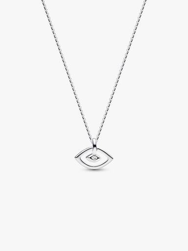 Pandora Talisman halskæde i sterlingsølv med ondt øje-vedhæng med laboratorieskabt diamant