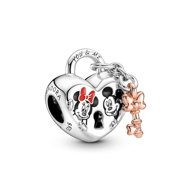 Disney Mickey Mouse & Minnie Mouse Hængelås Charm