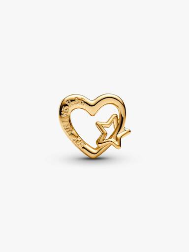 Åbent Familiehjerte & Stjerne Charm