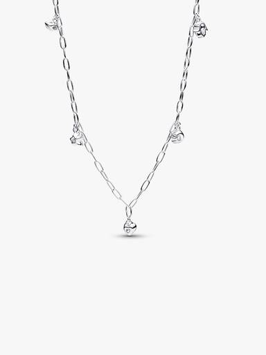 Pandora Talisman papirklipskæde i sterlingsølv med symbolske vedhæng med laboratorieskabte diamanter