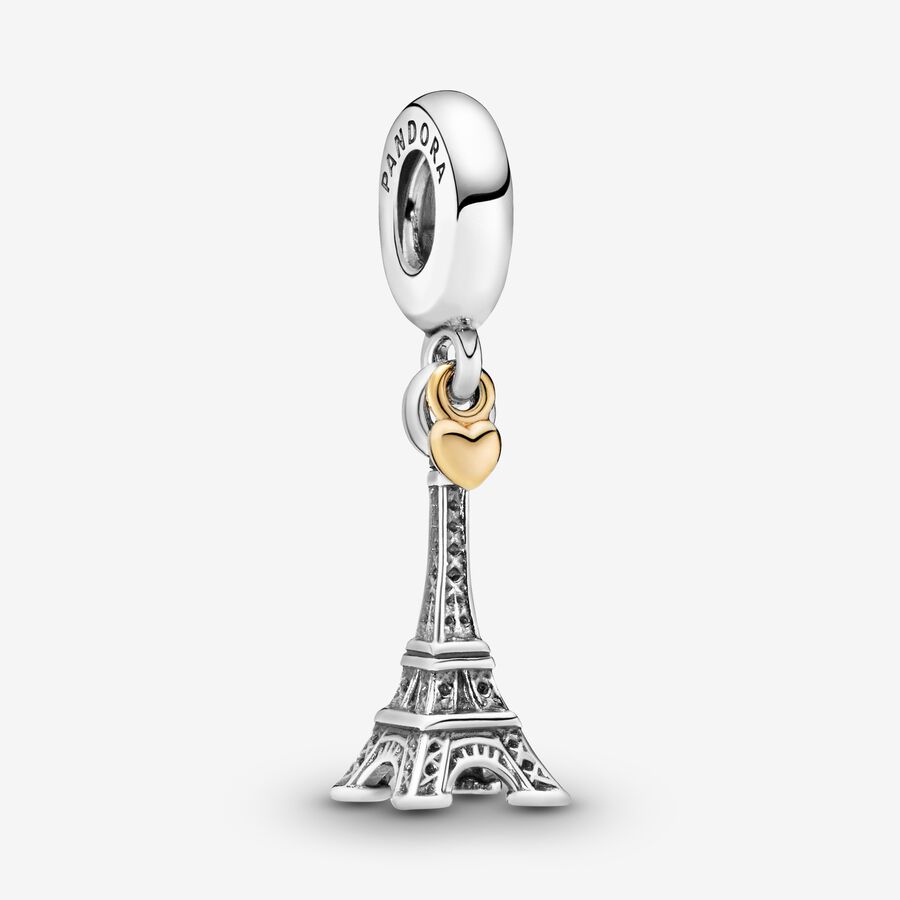 Paris, Eiffeltårn & Hjerte Charm med Vedhæng image number 0